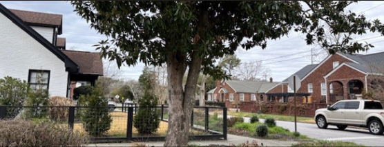 A photograph of a residential neighborhood street.